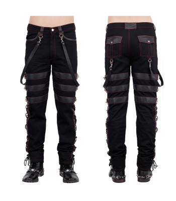 Men Gothic Pant Steampunk Gothic Pants Black Gothic Vintage Cotton Gens Trouser Pant